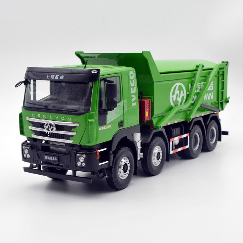 新款上汽红岩 1:24 iveco 杰狮智能前四后八渣土自卸车仿真重卡模