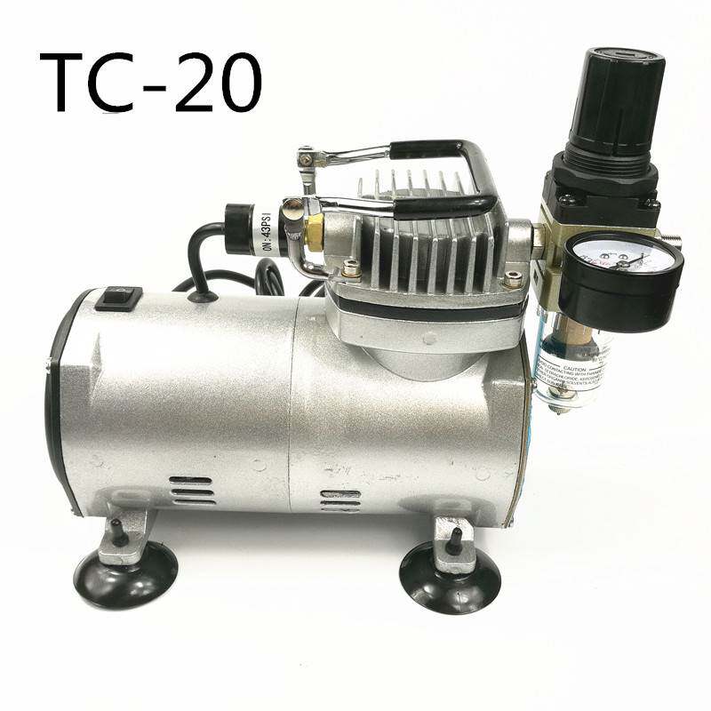 TC20T龙牙小型静音空压机家具皮革修补美甲模型上色喷笔气泵包邮