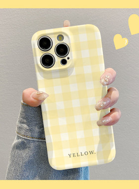 炫富乐适用于苹果华为荣耀Oppo Oneplus Vivo红米iPhone 16手机壳小米15 Normcore黄格纹Mate70全包X200/Reno