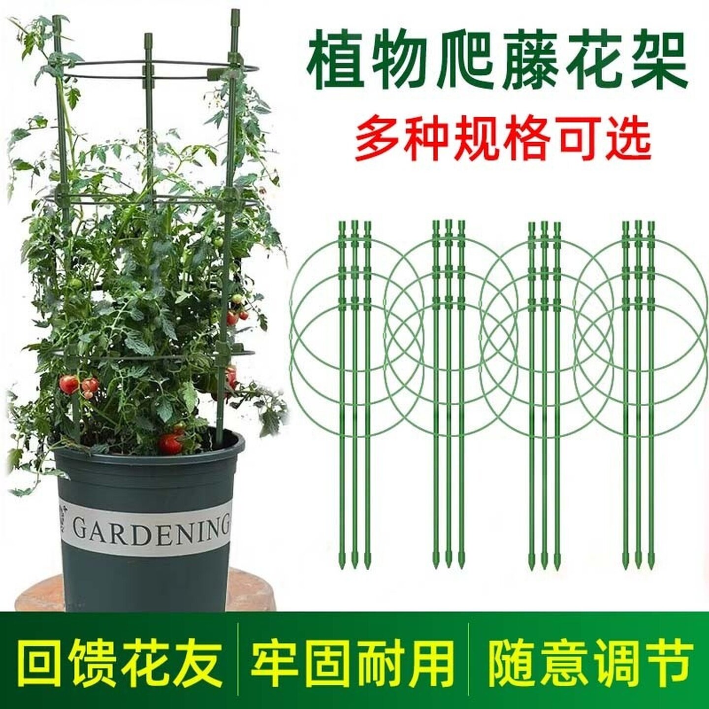 盆栽金钱树昙花绿植花架爬藤支架固定花卉植物的花盆支撑杆架防倒