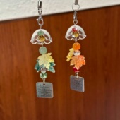 可爱枫叶风铃挂件ins风高颜值包包钥匙扣手机链礼物情侣闺蜜挂饰