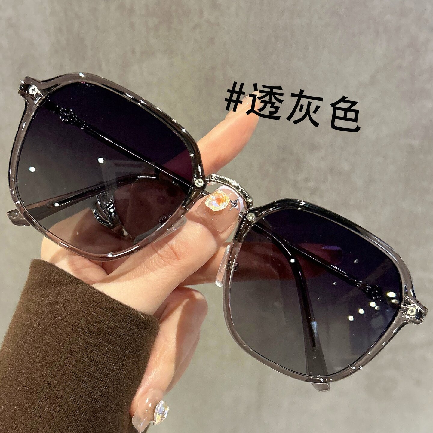 茶色偏光墨镜女款高级感适合小脸专用近视太阳镜防紫外线眼镜大框