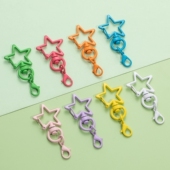 糖果色龙虾扣烤漆星星钥匙扣拼豆彩色狗扣门扣挂件diy饰品配件环