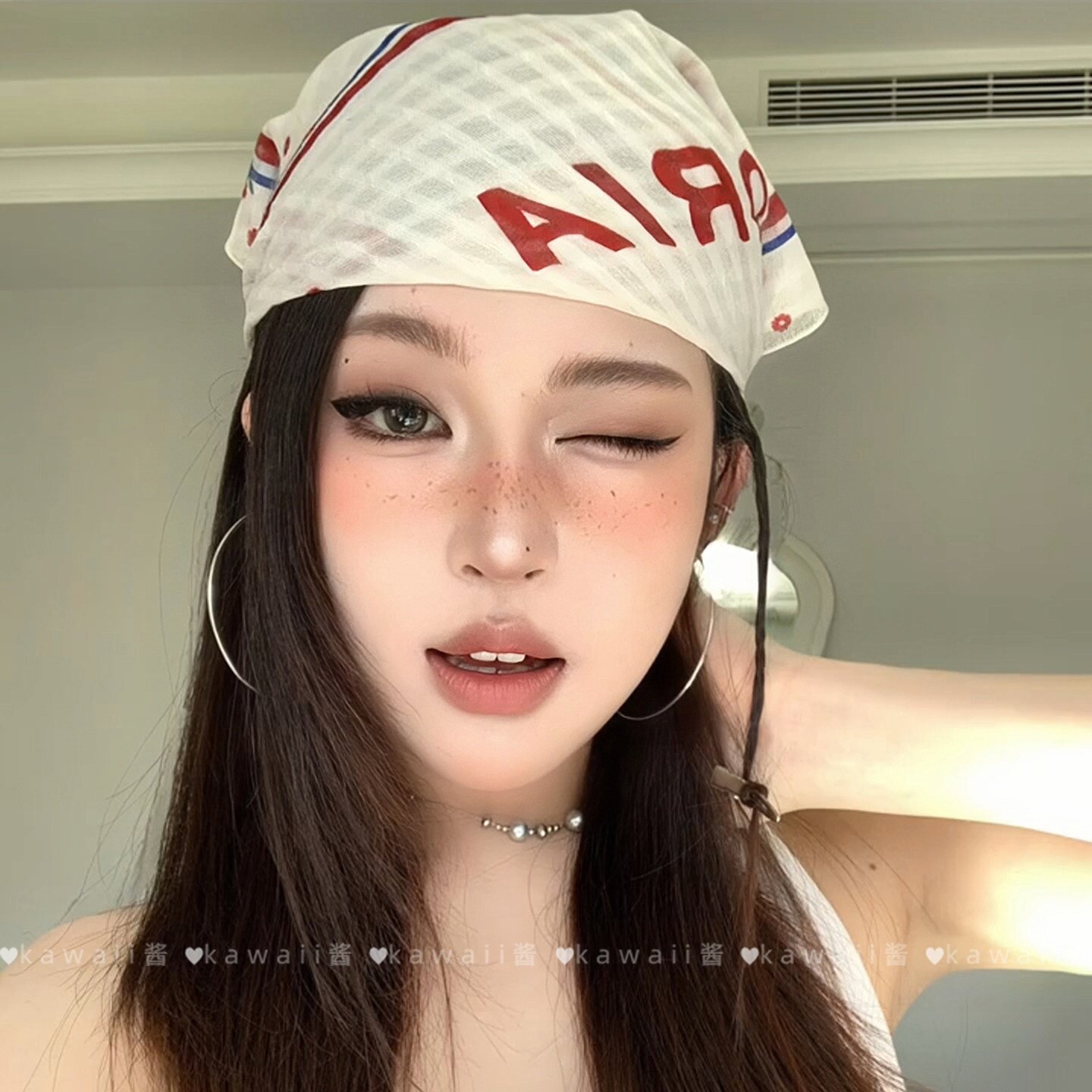 美式方巾多功能发带街头包头头巾春夏清新绑发丝巾女Y2K千禧辣妹