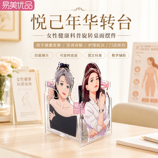 悦己年华转台妇科健康科普摆件女性生理健康宣教教具咨询桌面转台