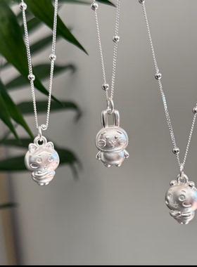 足银999 吉伊卡哇乌萨奇小八吉伊纯银吊坠chikawa三小只项链款