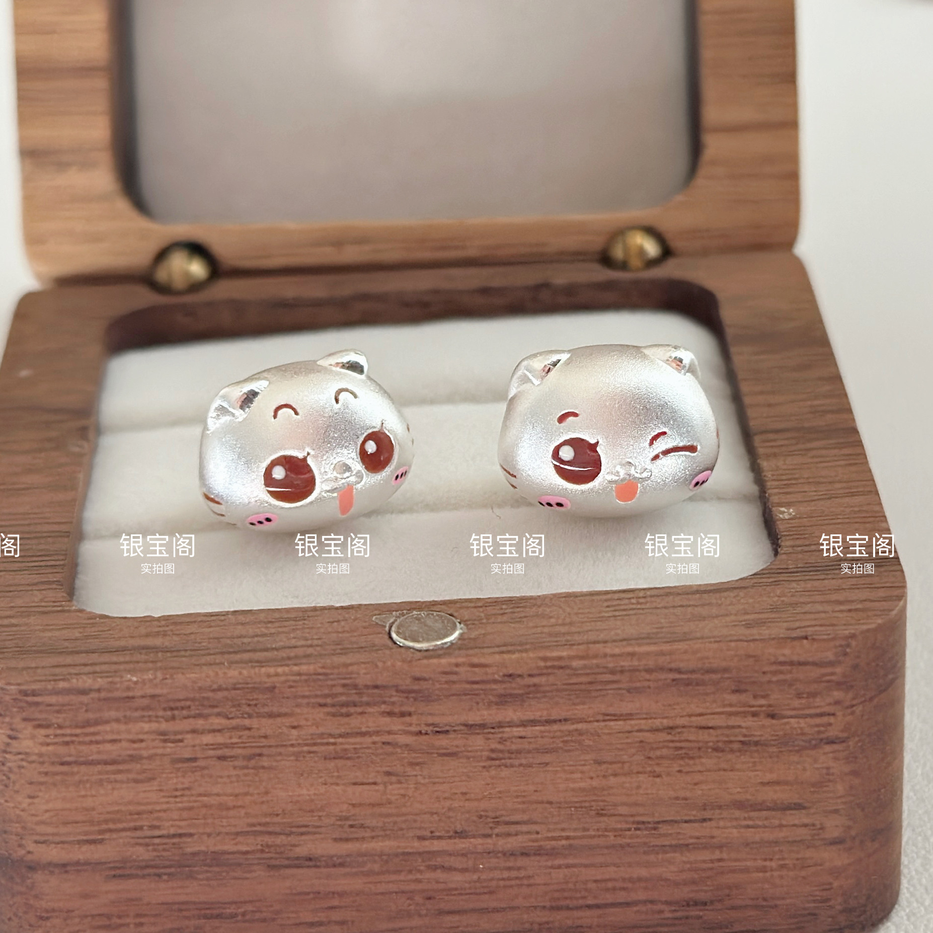 足银999可爱猫CC猫3D硬银卡通大眼猫咪造型通孔转运珠可穿手绳,饰品/流行首饰/时尚饰品新,银饰手链,淘宝优惠券,粉丝福利购,淘宝优惠卷