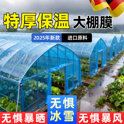 德国大棚塑料膜蓝色po膜透明加厚薄膜抗老化保温塑料布消雾大棚膜