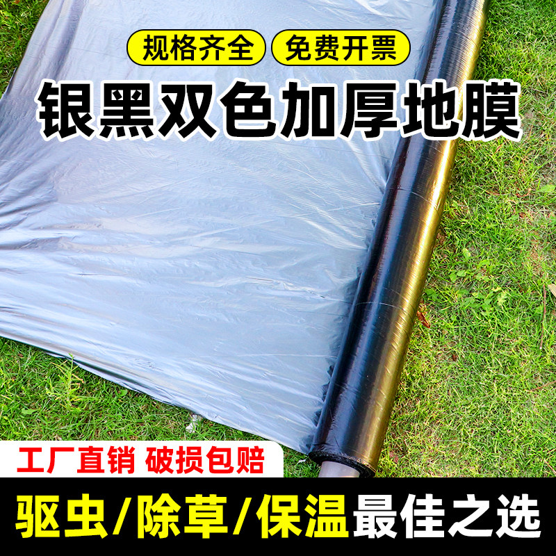 银黑双色加厚地膜黑色塑料薄膜农用种植薄膜大棚果园保温保湿塑料
