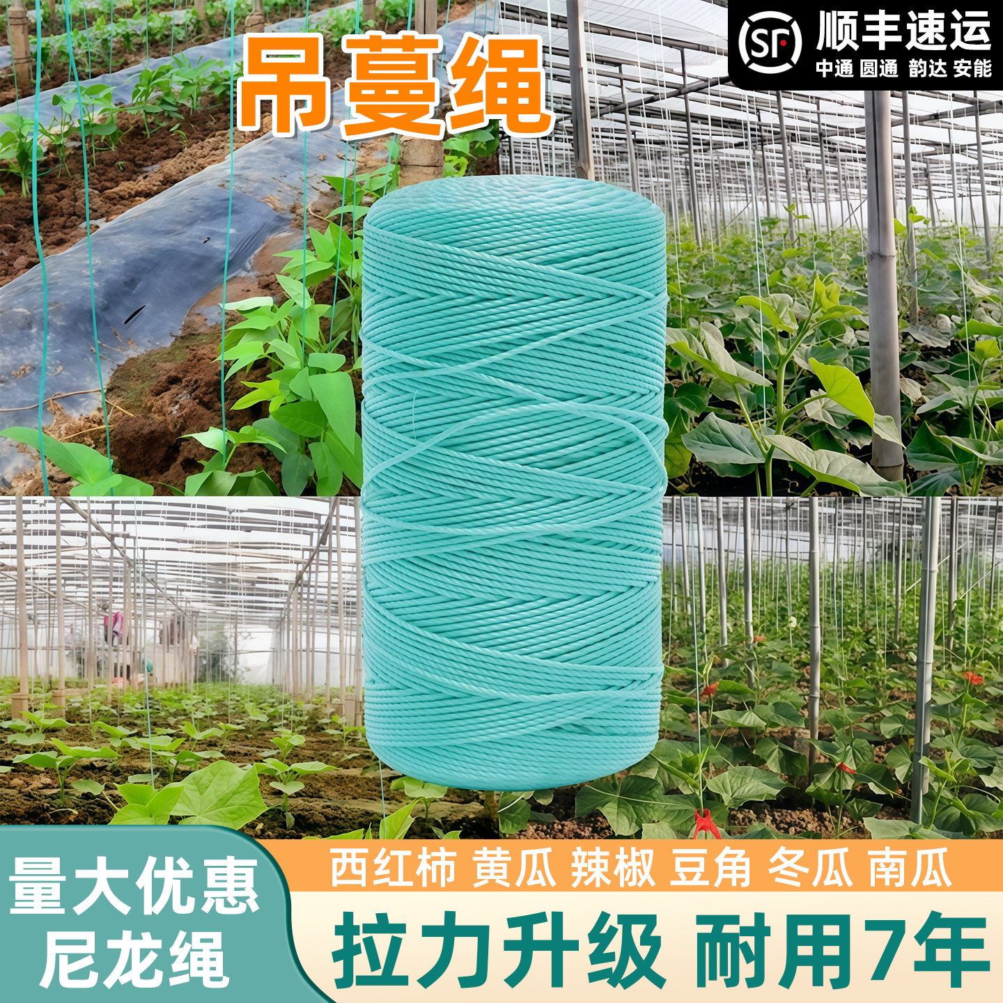 吊蔓绳大棚黄瓜吊秧绳塑料绳果树园艺加厚抗老化蔬菜爬藤绑蔓神器