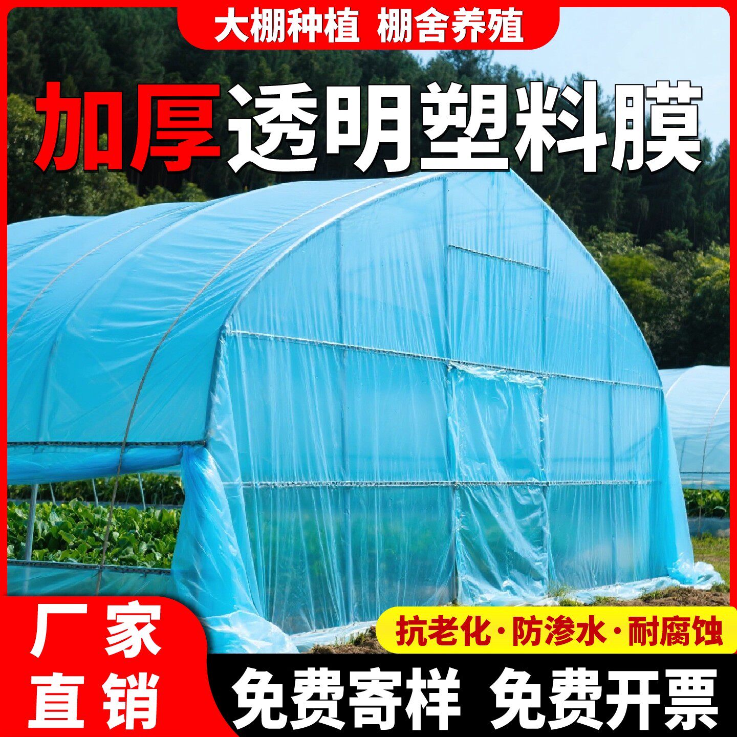 大棚膜塑料薄膜透明加厚无滴膜养殖黑白膜大棚塑料膜PO膜农用溥膜
