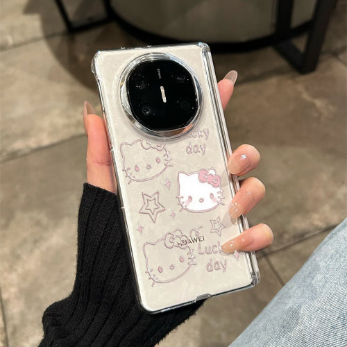 适用华为matex7粉色猫咪线条外壳