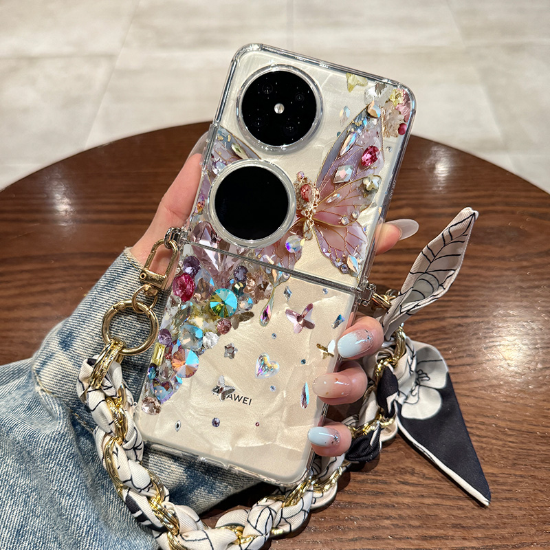 华为pocket2钻石蝴蝶手机壳