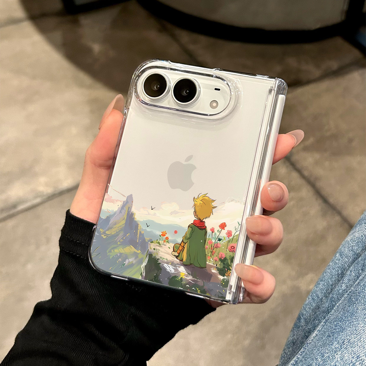 适用iphone duo手机壳新款苹果折叠屏保护套18duo透明超好看的全包防摔duo落日小王子ip小众卡通高级感男女款