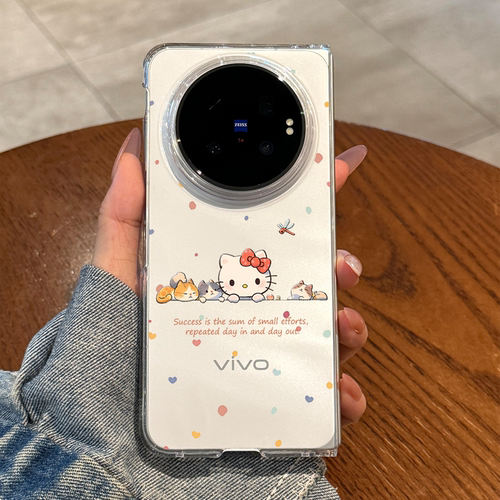 适用vivoxfold6波点猫咪手机壳