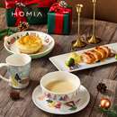 吃饭碗面碗碟汤碗盘子 HOMIA北欧小镇圣诞出口釉下彩陶瓷餐具套装