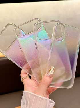 适用iPhone17 Pro Max手机壳苹果17 air冰莎炫彩后壳亚克力硬背17pro创意个性防摔保护套全包17女款冰纹超薄