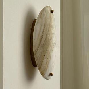 法式轻奢天然大理石壁灯酒店别墅背景墙灯过道玄关灯卧室床头壁灯