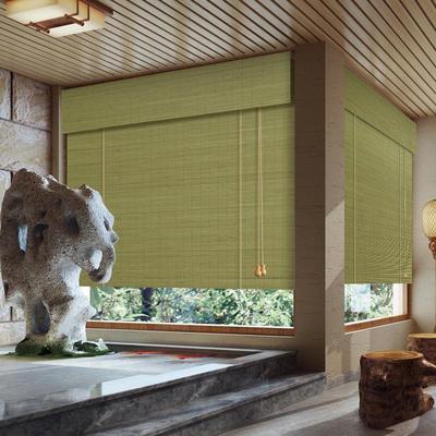 定制卷帘竹帘茶室禅意复古窗帘卷拉式升降挂帘背景装饰屏风隔断帘