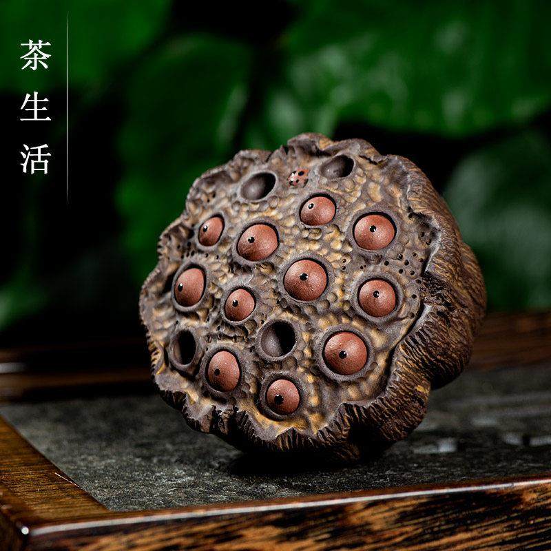 茶宠精品紫砂可养手工莲子雕塑枯莲把件茶盘橱窗家居装饰小摆件,餐饮具,茶宠摆件,淘宝优惠券,粉丝福利购,淘宝优惠卷