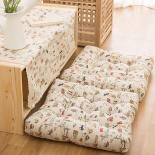 采购产品棉麻加厚餐椅靠垫弹性学生椅靠垫亚麻办公椅靠垫榻榻米椅