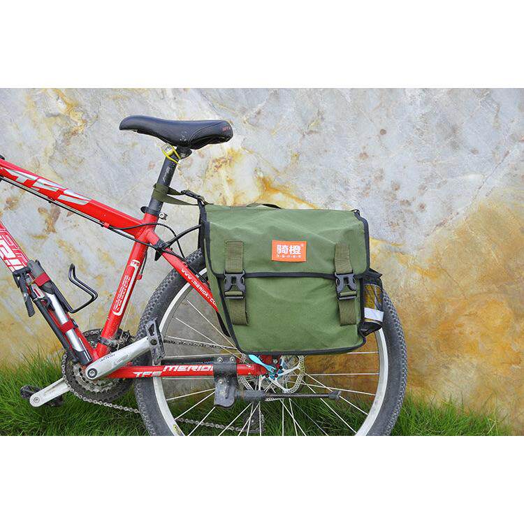 骑橙自行车装备包川藏登山车驮包后货架包防水帆布邮政送货包尾包