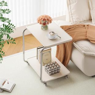 中古可移动边几简约现代小推车茶几客厅沙发置物架带滑轮床头桌子