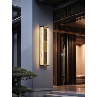 太阳能户外壁灯防水外墙灯中式别墅门柱长大理石壁灯门前灯