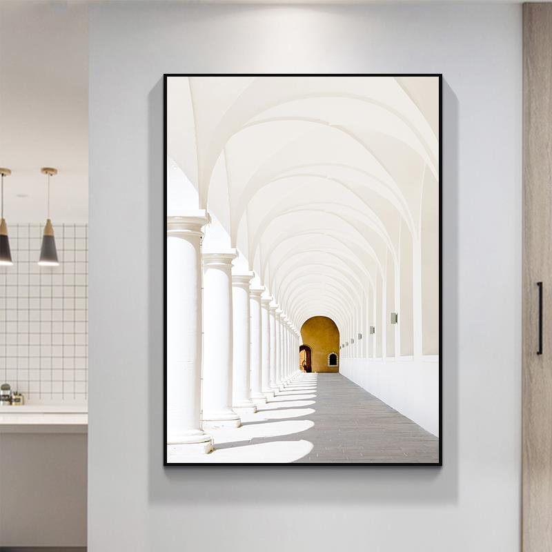几何空间抽象建筑装饰画书房办公室玄关挂画酒店样板房小众墙壁画图片
