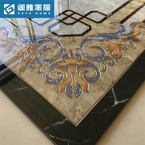 新品客厅微晶石拼花瓷砖800x800抛晶砖灰色餐厅过道入户玄关地砖