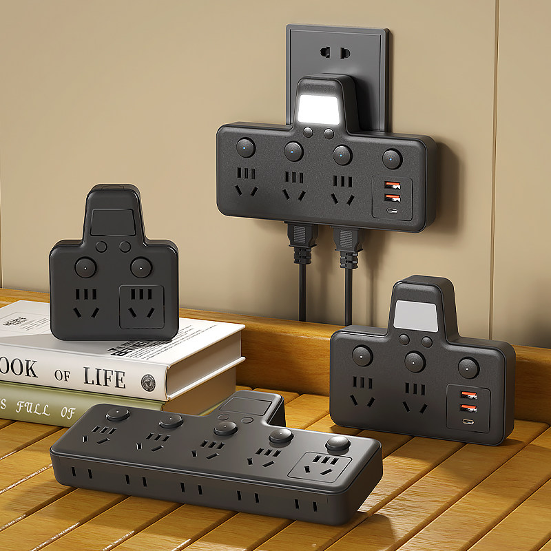 公雅牛纯铜插座10A转换器面板多孔位无线插排扩展接拖线板带usb