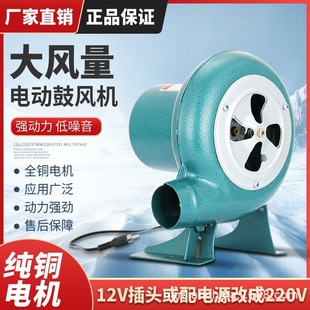 调速吹风机 12v直流鼓风机户外烧烤电瓶小型电动220v交直流可