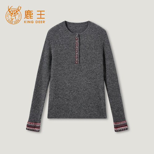 鹿王100%山羊绒女款羊绒衫