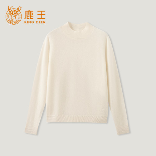 【胡可推荐】King Deer鹿王秋冬新款半高领经典休闲羊绒衫L805747