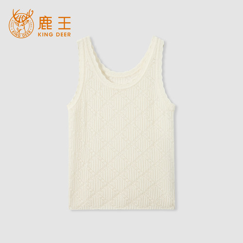 King Deer/鹿王春夏新款羊绒无袖背心女士简约设计感针织吊带上衣