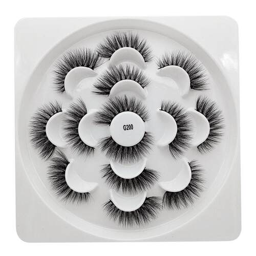 7 Pairs Mink Hair False Eyelashes Thick Wispy Fluffy Lashes