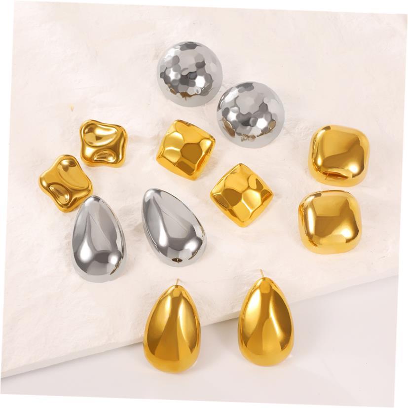 个性耳环饰 Irregular Square Concave convex advanced Earrings