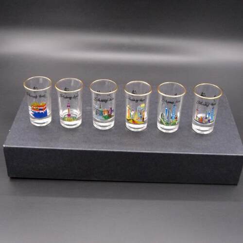 souvenir 6-pack tequila base shot glass set shanghai china