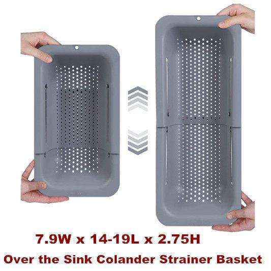 Over the Sink Colander Strainer Basket Drainer Collapsible - 实物图