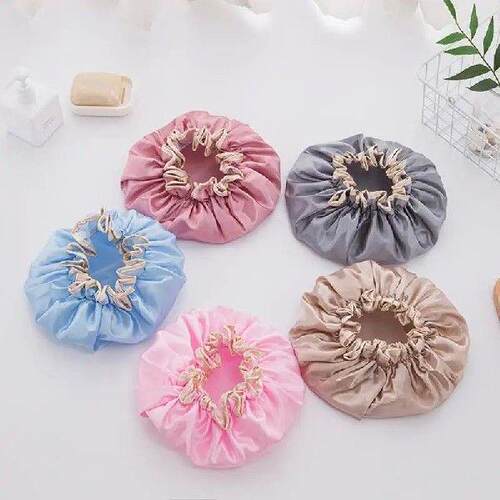 Bath Hat Silk Bonnet Double Layer Bathroom Accessories