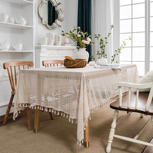 Imam Qiyun Pastoral Crochet Cover Towel Tablecloth Woven Tab