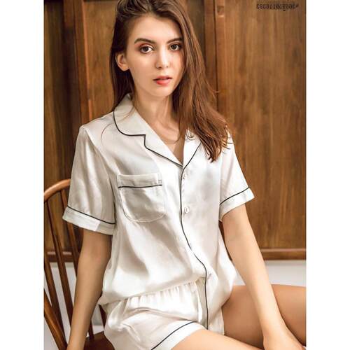 pajamas for women pyjamas Simulated SILK PAJAMA suit Terno