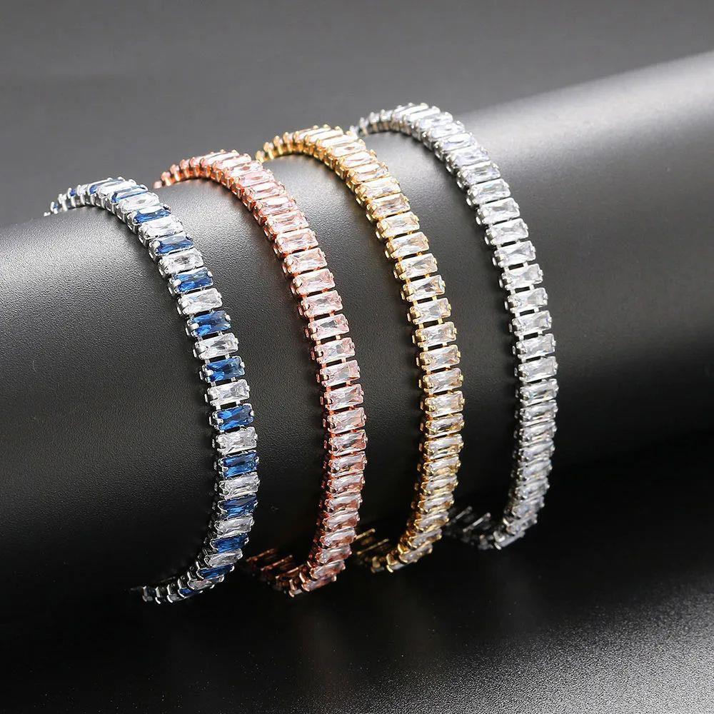 Iced Out Zircon Tennis Bracelet For Women Luxury Crystal Bra