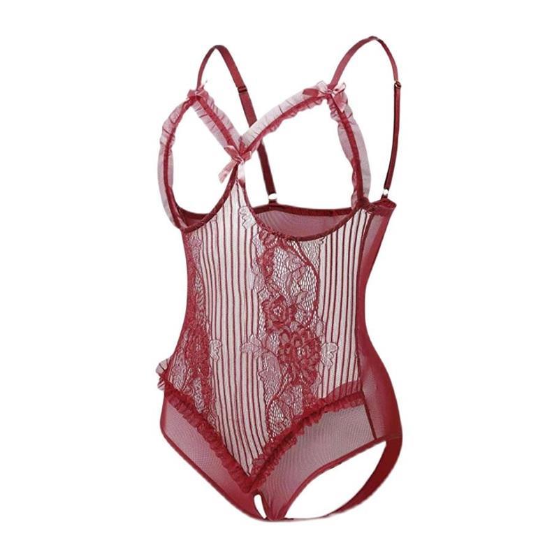 lace one-piece suspender underwear性感漏背蕾丝连身塑身内衣女