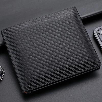 New Carbon Fiber Short Wallet Men's Card Bag Integrated