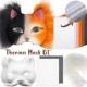 Cat Blank Mask Therian Hand Set Face Animal Half Drawn