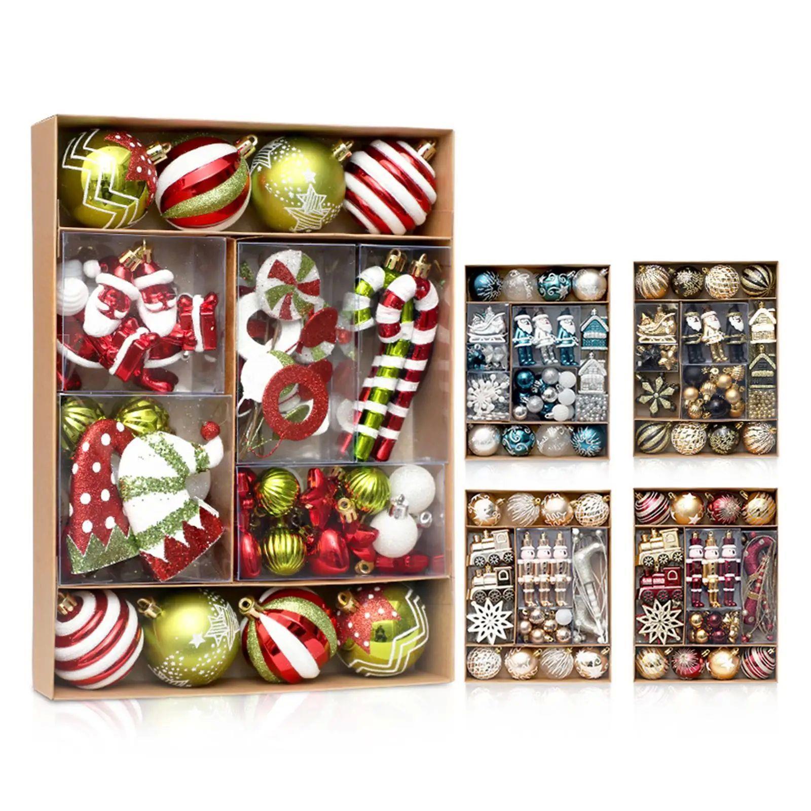 50Pcs/Set Christmas Ball Ornaments Set Xmas Decor Craft Chri