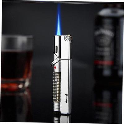 Visible gas tank long grinding wheel straight to lighter火机