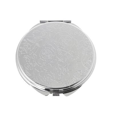 Portable Women Stainless Steel Makeup Mirror Hand Pocket Fol