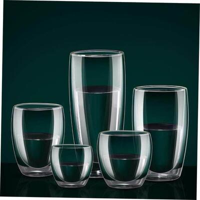 Glass Double Walled Heat Insulated Tea Cup coffee mug 玻璃杯